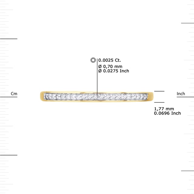 Alliance Diamonds 0.050 Cts - Quality HSI (kleur H - Quality Si1) - Yellow Gold Jewelry 375 duizendste - Verkrijgbaar van maat 48 tot maat 62 - 2 jaar garantie op fabricagefouten - Wordt geleverd in een koffer met een certificaat van echtheid en internationale garantie - All onze juwelen zijn gemaakt in Frankrijk.