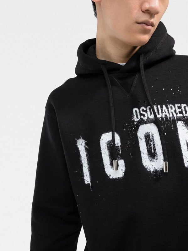Dsquared black hoodie new arrivals