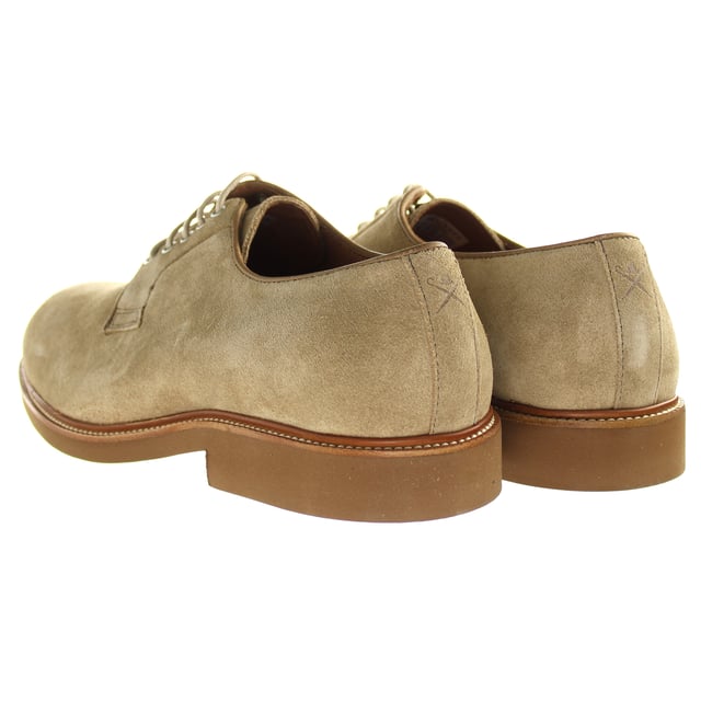 Hackett Chino Eyelet Blucher Lace-Up Beige Suede Leather Mens Shoes HMS20802 836