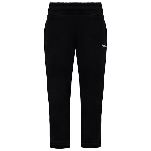 El chándal Puma Logo Kids Black es una prenda deportiva elegante y cómoda diseñada para niños activos. Estas son las principales características de este chándal:

 Conjunto de dos piezas:  Normalmente, este chándal se compone de una chaqueta y un pantalón a juego, creando un look deportivo coordinado y a la moda para los niños.

 Color negro: El chándal viene en un color negro clásico, por lo que es versátil y fácil de mezclar y combinar con otras prendas de vestir o accesorios.

 Logotipo Puma:  El logotipo de Puma suele ocupar un lugar destacado tanto en la chaqueta como en el pantalón, mostrando la reputación de calidad y estilo de la marca.

 Tejido cómodo:  Confeccionado con materiales suaves y cómodos, este chándal está diseñado para ofrecer un tacto suave sobre la piel del niño, garantizando su comodidad durante el juego activo.

 Cintura elástica:  Los pantalones suelen llevar una cintura elástica, que proporciona un ajuste seguro y personalizable para niños de varias tallas y garantiza que los pantalones permanezcan en su sitio durante las actividades físicas.

 Puños de canalé:  Tanto la chaqueta como el pantalón suelen venir con puños de canalé, que ofrecen un ajuste ceñido, ayudan a mantener el calor y evitan la entrada de aire frío.

 Chaqueta con cremallera completa:  La chaqueta suele llevar una cremallera frontal completa, que permite ponérsela y quitársela con facilidad y un control versátil de la temperatura.

 Uso versátil: este chándal es adecuado para diversas actividades, como entrenamientos deportivos, salidas informales o simplemente para jugar, lo que lo convierte en un complemento versátil para el vestuario de los niños.

 Construcción duradera:  Puma es conocida por su calidad, y este chándal está fabricado típicamente para soportar el desgaste del juego activo y los lavados frecuentes, lo que garantiza que siga siendo una parte fiable de la colección de ropa de un niño.