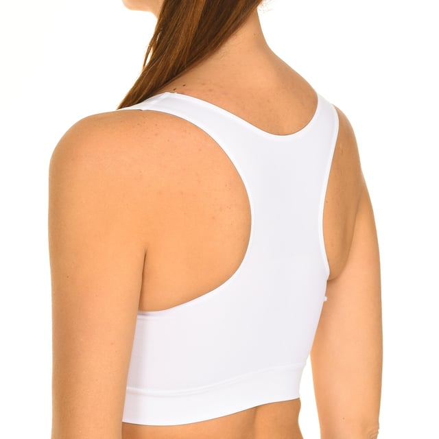 Sujetador Confortbra deportivo.
Efecto modelante y función sostenedora natural.
Compresión media sin costuras, sin aros y sin corchetes.
Ideal para uso deportivo y cotidiano.
Eleva y sostiene los senos.
 Composición: 81% Poliamida, 19% Elastano
 Cuidados:
Lavar a mano. 
No usar lejía. 
No usar secadora. 
No planchar.