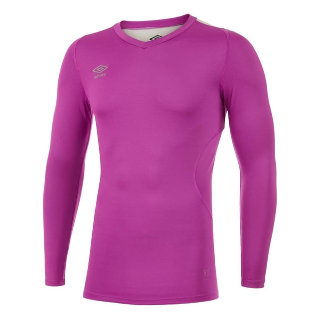 Material: Elastane, Polyester. Fabric: Single Jersey, Stretch. Design: Stacked Logo. Sleeve-Type: Long-Sleeved. Neckline: V Neck. Ergonomic Seams, Flat Locked Seams, Mesh Back Panel, Reflective, Ventilated.
