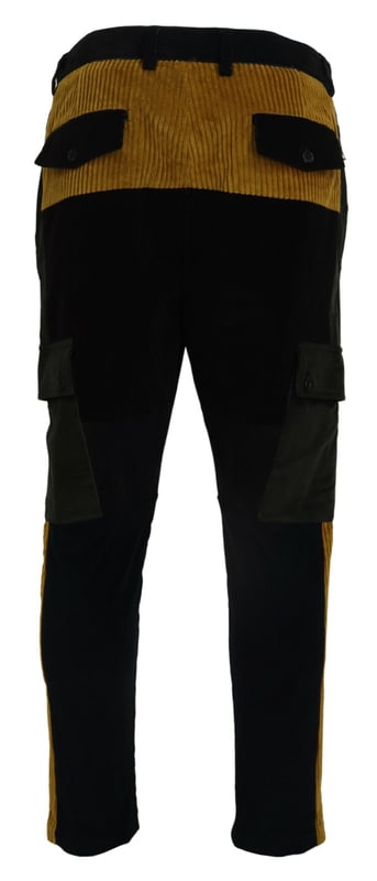 DOLCE & GABBANA Black Yellow Cotton Men Pants
  99% Cotton 1% Elastane
  Tapered trousers design
  Logo details
  Made in Italy
Material: 99% Cotton 1% Elastane