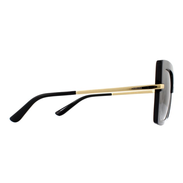 Dolce & Gabbana Sunglasses DG4373 32468G Top Black on Transparent Grey Gradient are a striking square style frame with the iconic Print Family Theme. DG4373 have a half print design with each half separated by metal detailing that follows around to the temples with Dolce & Gabbana engravings.