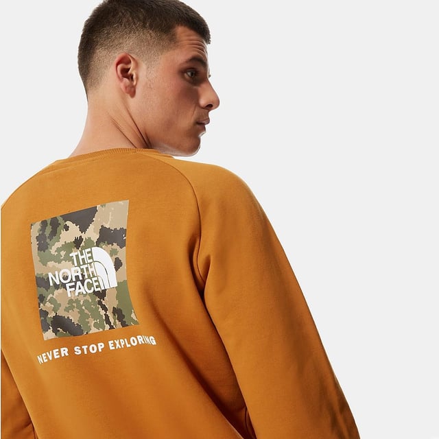 The North Face Raglan Back Box Mens Crewneck Sweatshirt Tan