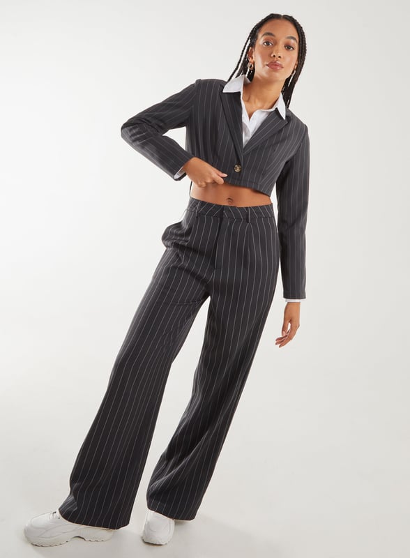 Pinstripe Cropped Blazer