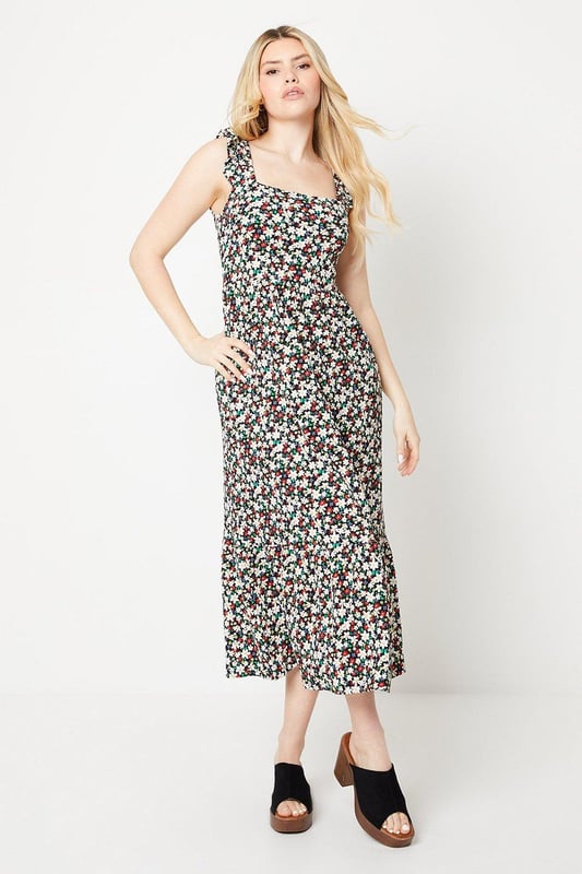 ワンピース bocheron PeachskinSquare-Neck Midi Dress Ditsy