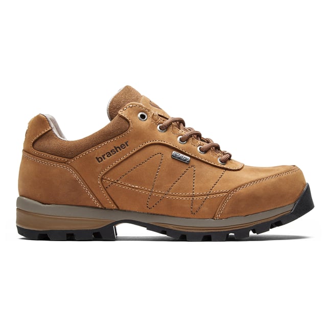The Women's Country Roam Walking Shoe from Brasher piles modern technology into a classic cut shoe. Constructed with rugged, long lasting premium leather uppers, the Country Roam is dependable and waterproof, with a reliable Vibram outsole guaranteeing non-slip grip on varying surfaces. A comfort PU footbed ensures that each step is cushioned for a lasting luxury feel. - A sturdy, protective walking shoe from Brasher - Premium leather upper - supple, deep cut leather exterior boasts extended durability and long lasting waterproof performance - Comfort PU footbed - soft, shaped interior cushions each step - Vibram outsole - reliable sole unit boasts unrivalled traction and grip - EVA midsole - comfortable and long lasting mid construction - Weight: 590g - Recommended activity - walking / hiking / casual