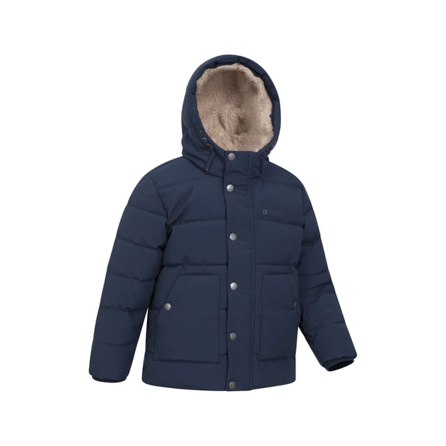 100% Polyester. Lining: Borg, Supersoft. Filling: Microfibre. Design: Logo, Quilted. Trim: Elastane, Polyester. Fabric Technology: DWR Finish, Insulating, PFC Free, Water Resistant. Chin Guard, Padded. Cuff: Elasticated, Ribbed. Neckline: Hooded, Standing Collar. Sleeve-Type: Long-Sleeved. Hood Features: Drawcord, Sew-On. Pockets: 2 Side Pockets, Buttoned. Fastening: Front Zip, Popper. Sustainability: Environmentally Friendly. 5-6 Years: 24 in. 7-8 Years: 26 in. 9-10 Years: 28.5 in. 11-12 Years: 30.5 in. 13 Years: 33 in.