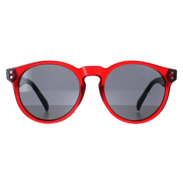 Smarty Round Kids Transparent Red Black Grey X2944  Sunglasses Brighten your child's day with SMARTY Designer Sunglasses model X2944F, perfect for kids aged 3 to 7 years old. These round-shaped sunglasses feature a vibrant red frame with durable plastic arms and grey lenses, offering superior UV protection and a fun, stylish look. The X2944F model combines trendy design with kid-friendly comfort and durability, making them ideal for any outdoor adventure. Available at an unbeatable discount from the regular retail price, these designer sunglasses provide exceptional quality and value. Equip your child with the perfect blend of style and protection with SMARTY sunglasses.
