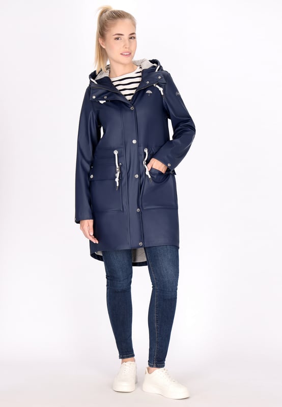 Ontdek de ultieme regenjas die stijl en functionaliteit moeiteloos combineert. Dit parka-jack heeft een capuchon met trekkoord, een ritssluiting aan de voorkant met drukknopen en praktische klepzakken. De normale pasvorm en het trekkoord in de taille zorgen voor een getailleerde look, terwijl de waterdichte stof (3000 mm) ervoor zorgt dat je buiten droog blijft. Met gelaste naden en een opstaande kraag is deze outwear met lange mouwen zowel stijlvol als functioneel.  Mackintosh