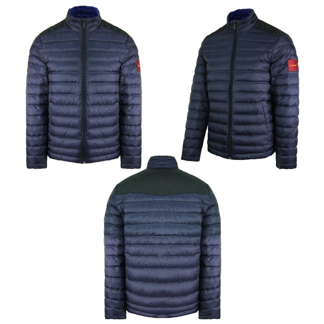 Calvin Klein Nylon Light Down Zip Up Navy Mens Padded Coat K10K102616 478