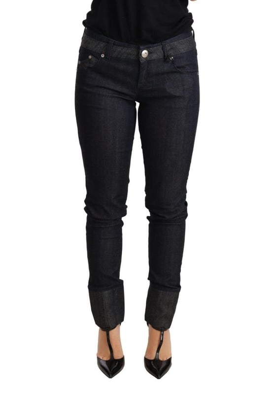 Marca: Ermanno Scervino  
Material: Algodón  
Color: Azul oscuro  
Ajuste: Pantalón skinny de cintura baja  
Cierre: Cremallera  
Bolsillos: 5  
Detalles del logo