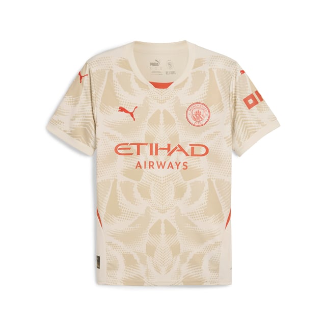 PRODUCT STORY : Defend your goal like Manchester City's finest in this official 24/25 short-sleeved goalkeeper jersey. Lightweight, breathable and cut for action, it features our moisture-wicking dryCELL fabric to keep you feeling cool, comfortable and focused. FEATURES & BENEFITS :  dryCELL: Performance technology designed to wick moisture from the body and keepyou free of sweat during exercise. As part of the RE:FIBRE program, this garment is made of at least 95% recycled material from textile waste and other used materials.  DETAILS :  Regular fit. 170 gsm, Jacquard. Crew neck. Short sleeves. Official team branding.  Our model is 183 cm tall and is wearing size  M UK.