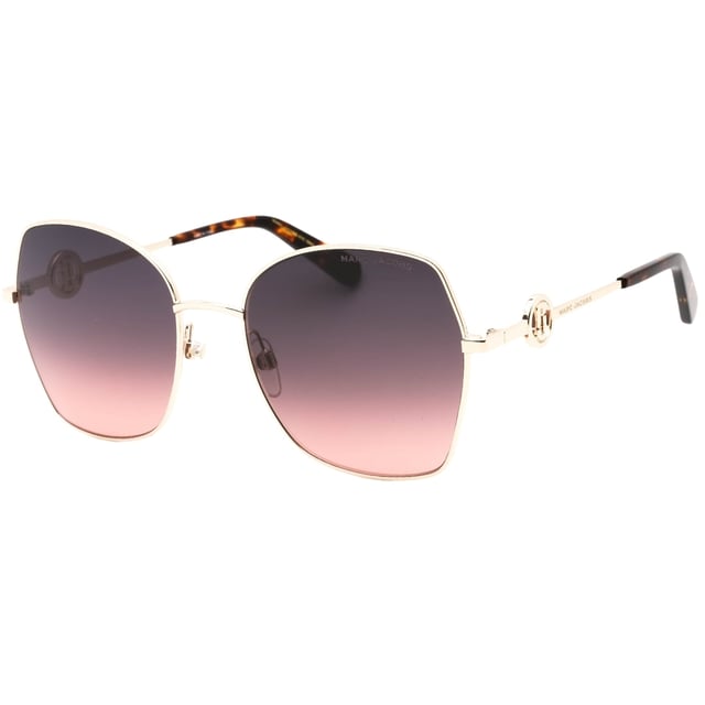 Marc Jacobs Gold Sunglasses, Lens Width = 57mm, Nose Bridge Width = 19mm, Arm Length = 140mm, Sunglasses, Sunglasses Case, Cleaning Cloth and Care Instructions all Included, 100% Protection Against UVA &amp; UVB Sunlight and Conform to British Standard EN 1836:2005, Gold Sunglasses