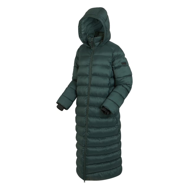 100% Polyester. Fabric: Baffled, Synthetic. Design: Quilted. Fabric Technology: Durable, Insulating, Water Repellent. Badge, Padded. Neckline: Hooded. Sleeve-Type: Long-Sleeved. Cuff: Lycra Ribbed. Hood Features: 3 Piece, Grown On Hood. Length: Longline. Pockets: 2 Side Pockets, 1 Inner Pocket, Concealed Zip. Fastening: Full Zip. Sustainability: Feather-Free, Made from Recycled Materials. 8 UK: 32 in. 10 UK: 34 in. 12 UK: 36 in. 14 UK: 38 in. 20 UK: 45 in. 18 UK: 43 in. 16 UK: 40 in.