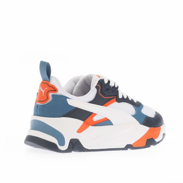 Juniors Puma Trinity Trainers in navy.- Textile and synthetic upper.- Lace fastening.- Lightly padded ankle and tongue.- Heel pull.- Reinforced heel.- SoftFoam+ insole for optimal cushioning and comfort.- EVA midsole.- Textile lining.- Rubber sole.- Ref: 39083815