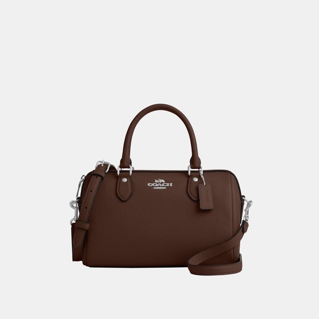 Rowan Satchel in Refined Pebbled Leather, Inside zip and multifunction pockets, Outside zip pocket,  Length: 25.50 cm,  Width: 14.00 cm,  Height: 17.00 cm
