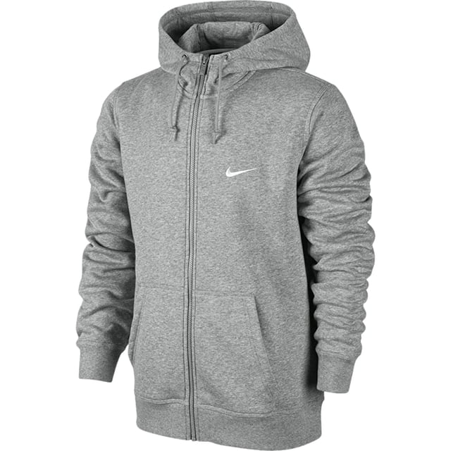 Nike Grey Jumper, Elasticated Sleeve Ends and Waist, 100% Cotton, Swoosh Logo On Left Of Chest, Regular Fit, Fits True To Size, Zip Closure, Nike Grey Jumper