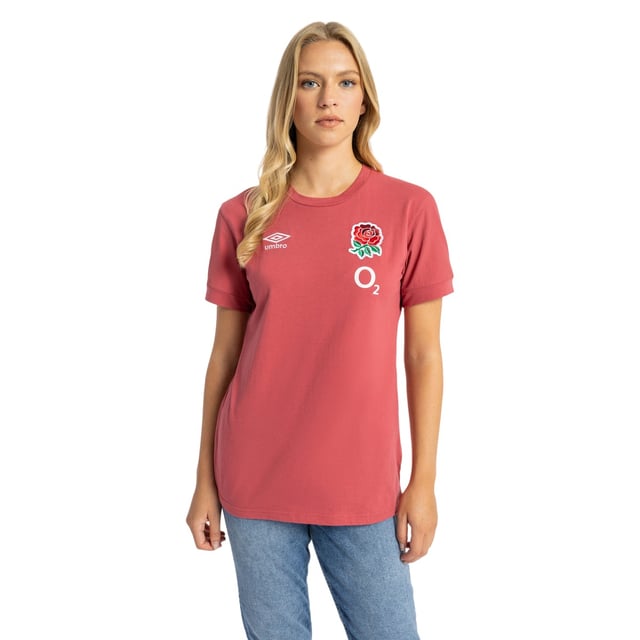 Umbro Womens/Ladies 23/24 England Rugby TShirt (Earth Rose)