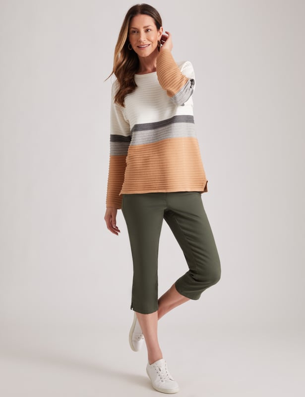 Womens Millers Long Sleeve Textured Stripe Jumper