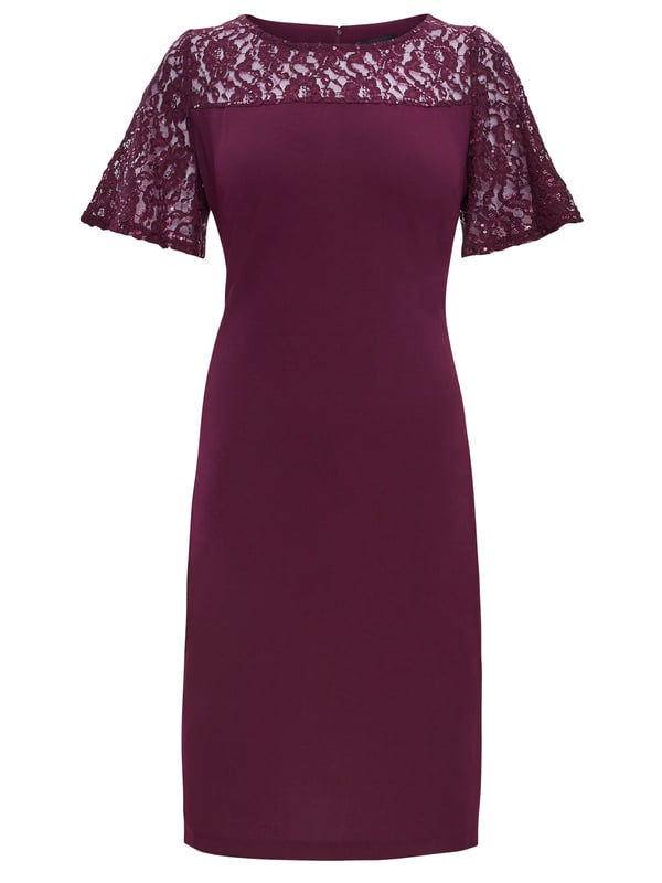 Imola Lace Cocktail Dress With Embroidered Yoke