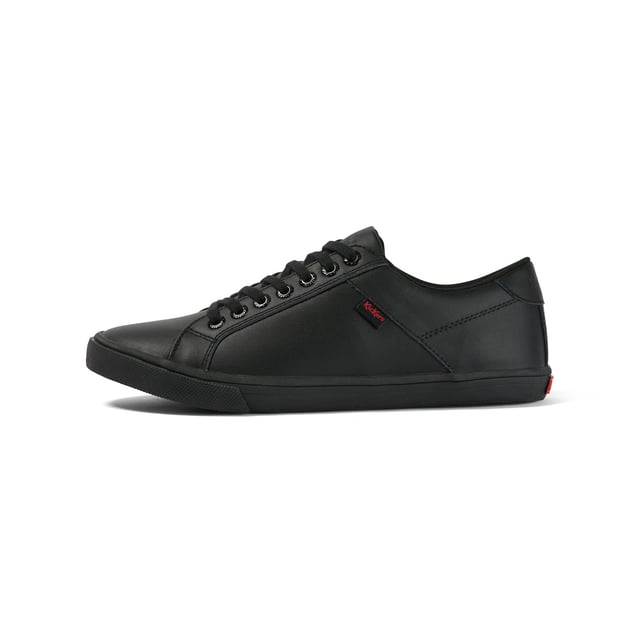 Kickers Kody Low Profile Trainers Junior - Perfect for school, these low profile trainers have been crafted with a durable construction to the upper boasting a staple black colurway with tone-on-tone stitching for a clean finish. Set upon a black rubber sole, this pair offer a tonal full lace fastening to the upper for a secure fit and are complete with the Kickers logo tag adorned to the lateral sides and heel counter.