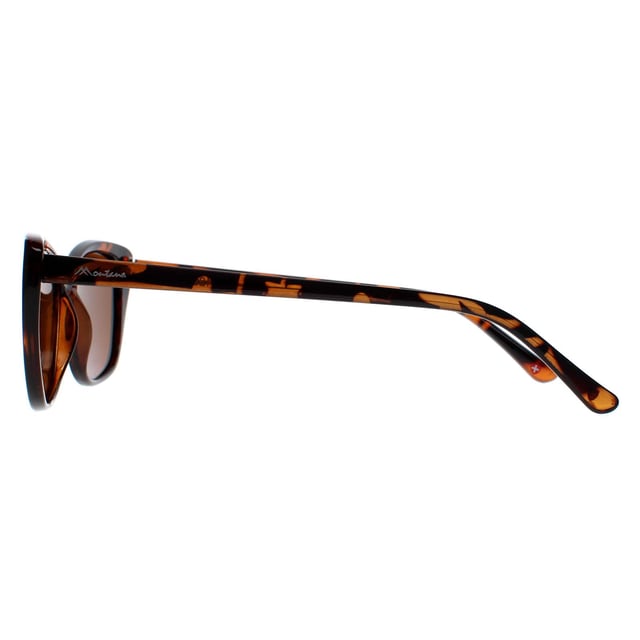 Montana Cat Eye Womens Tortoise Brown Polarized MP42  Sunglasses are a elegant cat eye frame crafted from lightweight acetate. The temples feature the Montana logo creating a fashion-forward look that complements any outfit, making these sunglasses a versatile accessory for both casual and formal occasions.