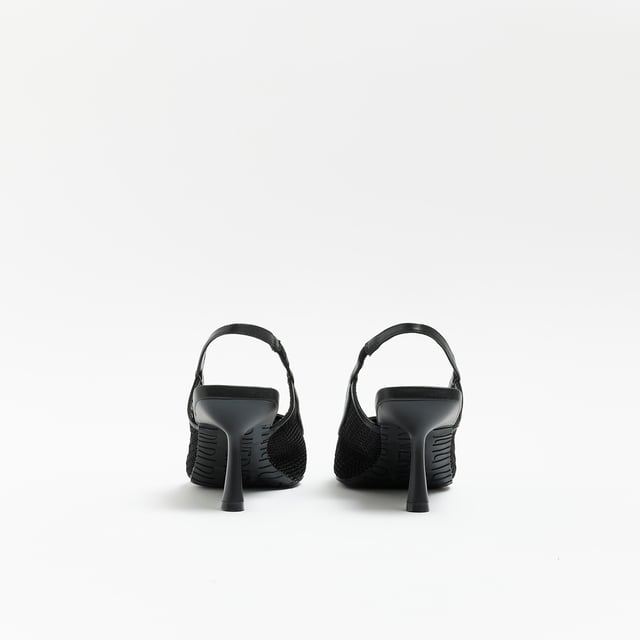 River Island Womens Court Heeled Shoes Black Wide Fit