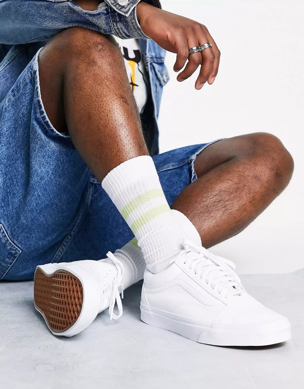 Mens white lace up vans on sale