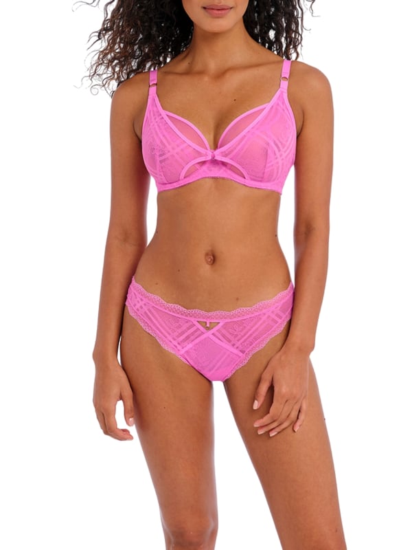 Freya Freya Fatale High Apex Bra. Stretch geo floral lace outer cup to create high apex and give forward projection. This product is recommended as hand wash only.