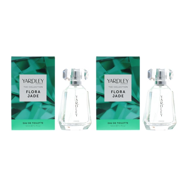 Flora Jade by Yardley is a green floral chypre fragrance for women. Top notes of peach bergamot and galbanum blend with an airy floral bouquet heart of rose jasmine ylangylang and orris delicately wrapped up in base notes of patchouli sandalwood and moss.