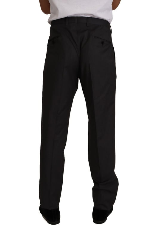 100% Authentic Dolce & Gabbana dress mens pants
  Crafted from wool
  Dress tuxedo trousers
  Regular fit
  Grey color
  Zipper and button closure
  Logo details
  Made in Italy
  Material: 98% Virgin Wool 2% Elastane
Material: 98% Virgin Wool 2% Elastane