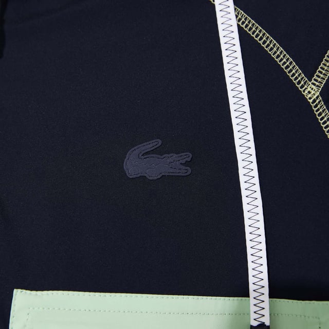 Women’s Colour-block Accents Pullover Windbreaker - Hood with adjustable drawstring and stoppers- Contrast zip fastening - Polyester and mesh lining - Contrast zip pocket in front - Elasticised wristbands and leg bottoms- Contrast details on sleeves and body- Flap in back with adjustable elasticised drawstring - Silicone crocodile- Ref: BF5682-AY3
