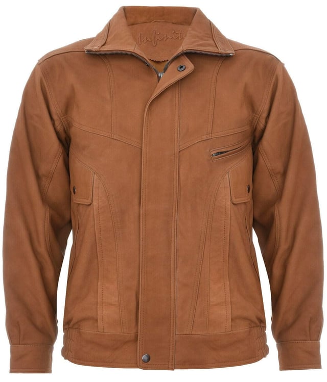 Invest in this timeless comfort fit leather jacket, tailored from soft supple sheepskin Nappa leather. This garment features a classic foldable collar is short in length and features buttoned cuffs. This retro jacket oozes practicality with a remarkable 5 pockets, including a zipped Chest pocket, 2 patch pockets just below the chest and further two pockets at the waist plus two more inside. To help provide a more customized fit the jacket includes an YKK Zip fastening accented with a buttoned fastening at the collar.