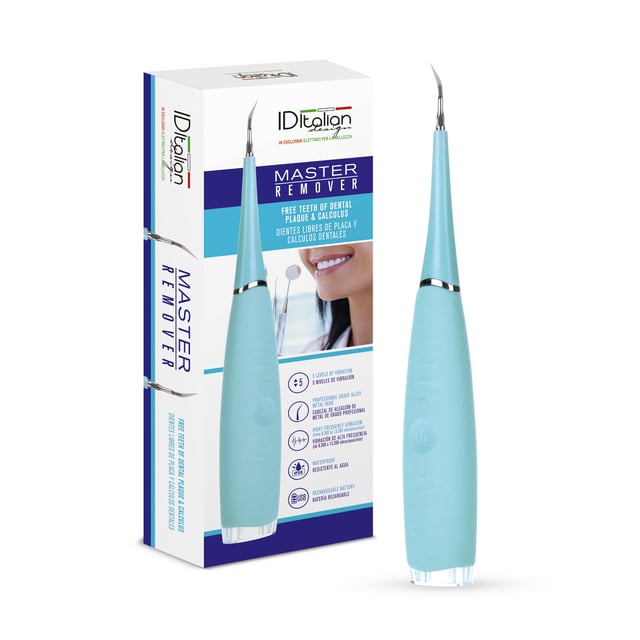 Descripción
Master remover, dientes libres de placa y cálculos dentales.

CARACTERÍSTICAS
- Potencia: 1W
- Voltaje: 5V
- 50/60 Hz
- Longitud del cable: 21 cm
- Dimensiones: 22,5 x 8 x 3,5 cm
- Peso: 169.5 gr
Material
Material Abs + acero inoxidable 
Tipo de Piel
Todo Tipo De Piel
Color
Azul
Dimensiones y peso
22,5 x 8 x 3,5 cm
Peso: 169.5 gr