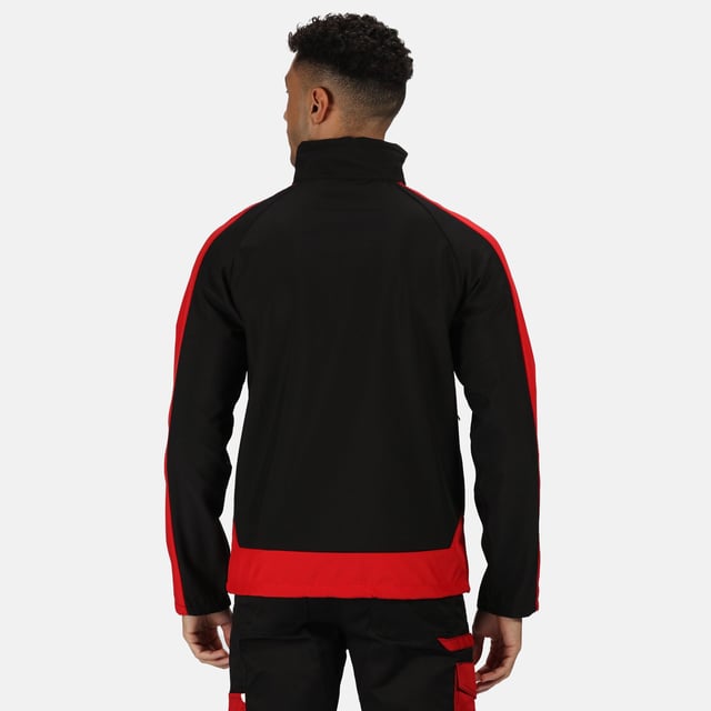 Mens full zip jacket made of warm backed woven Softshell XPT printable fabric. Waterproof and breathable. Ideal for screen, transfer, and vinyl printing. 3 layer membrane fabric. Wind resistant membrane fabric. Durable water repellent finish. 2 zipped lower pockets and 1 zipped chest pocket. Adjustable shockcord hem. Inner zip and chin guard. Ideal for wearing outdoors on a cold day. 100% Polyester.