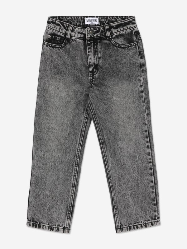 Italian fashion House Moschino depict energy and precision into their fun-filled abstracts. These old black regular jeans are engineered in beautiful high quality. With a traditional five-pocket design, they showcase vibrant logo embroidered lettering and belt loops. Front Zip Closure With Button Fabric: 100% Cotton