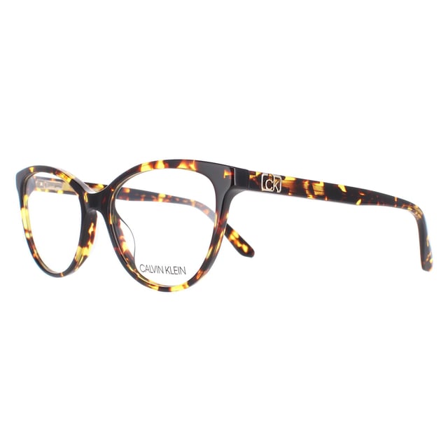 Calvin Klein Cat Eye Womens Brown Amber Tortoise Glasses