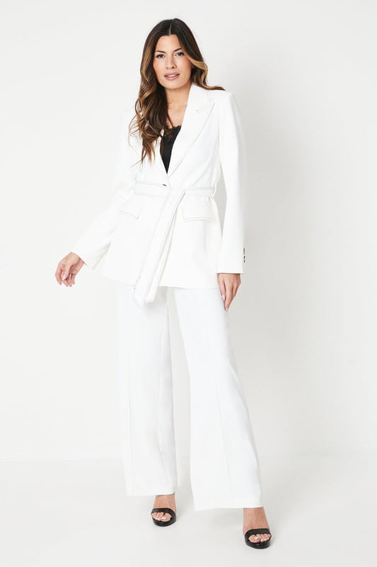 Stitch Detail Wide Leg Pants