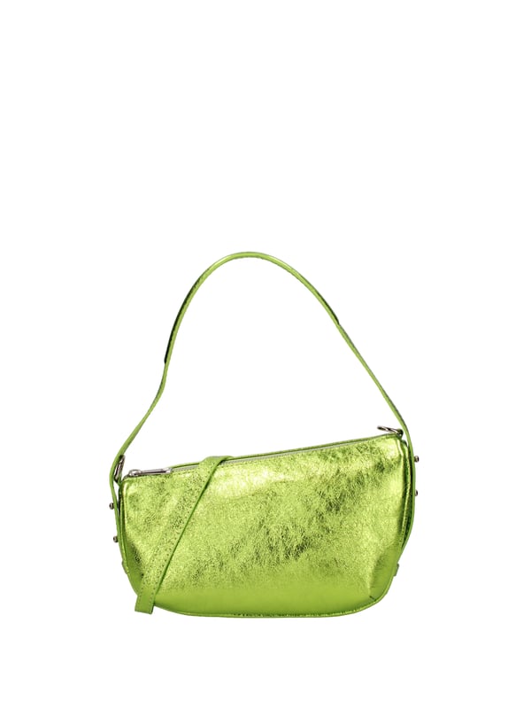 Bolso de hombro para mujeres. El cierre es con zip. Los bolsillos internos son una cremallera. Los bolsillos externos están ausentes. La correa del hombro es ajustable y extraíble en cuero. El mango está en cuero. Los compartimentos internos son uno. El material externo es de cuero laminado real. Está alineado internamente en 70% de tela de algodón: 30% de poliéster. Medidas: 26x15x10 cm. Hecho en Italia