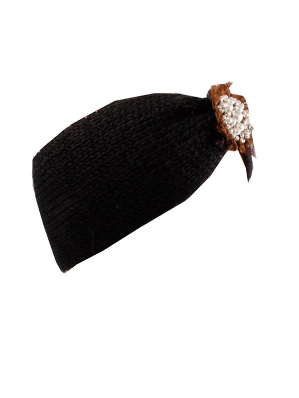 Black Knitted Headband With Pearl and Gem Flower
Colour:Black
Onesize
Material: 100% Acrylic
SKU: W51121