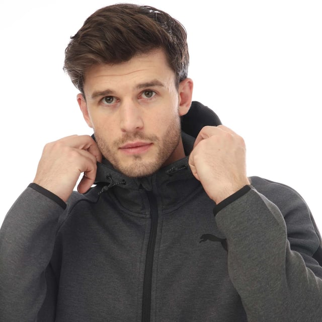 Men's Puma Evostripe Core Full Zip Hoodie in Grey Heather