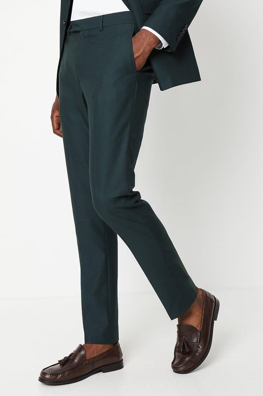 Dark Green Slim Fit Suit Trousers Dark Green Slim Fit Suit Trousers