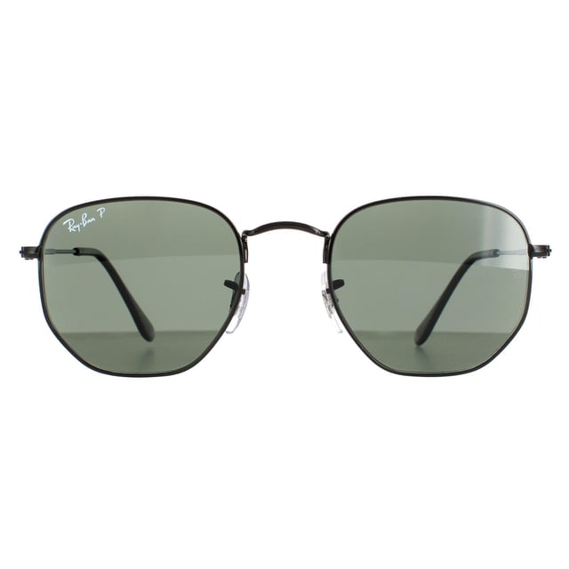Ray-Ban Vierkant unisex gepolijst zwart groen gepolariseerde zeshoekige RB3548N zonnebrillen zijn een zeer uniek zeshoekig frame en hebben de nieuwste platte kristallen lenzen voor een bijgewerkte versie van de klassieke metalen ronde zonnebrillen. Super dunne tempels en bedacht profiel naar het frame maken de moderne modieuze look af.