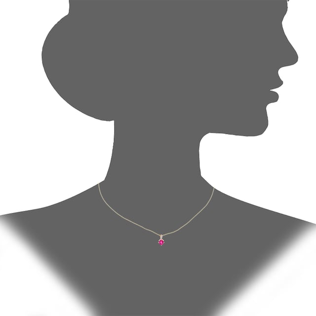9K (375) Yellow Gold: 0.985gr; # Diamond: 0.02ct; # Created Ruby: 0.85ct