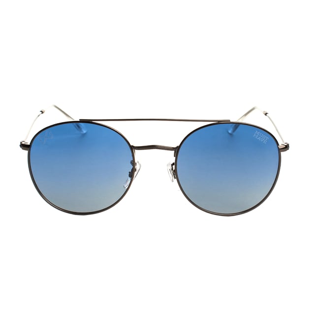 Unisex round sunglasses with polarized lenses and UV 400 protection, designed to provide maximum eye protection and style.

 With a sturdy and elegant metal frame.

 UV 400 polarized lenses block 100% of UVA and UVB rays, reducing glare and providing clearer, more comfortable vision.

 The design includes the brand's logo discreetly engraved on one of the lenses, highlighting its authenticity and distinctive character.

 They include a soft cleaning cloth to keep your lenses spotless and a protective case to store them safely.

 Perfect for complementing any look, these glasses are ideal for those looking for protection and style in one piece.
 Measures: Lens height: 51 mm, Lens width: 54 mm, Bridge: 21 mm, Temples: 136 mm
 Composition: Metal
 Care:
- Wash only with water or, if necessary, a mild soap.
 - Dry with a soft cloth to avoid scratches.
 - Avoid contact with harsh surfaces or abrasive liquids.
