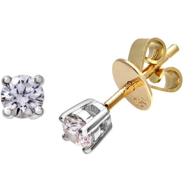 18K (750) witgoud: 1,1 gram; # Diamant: 0,25 ct