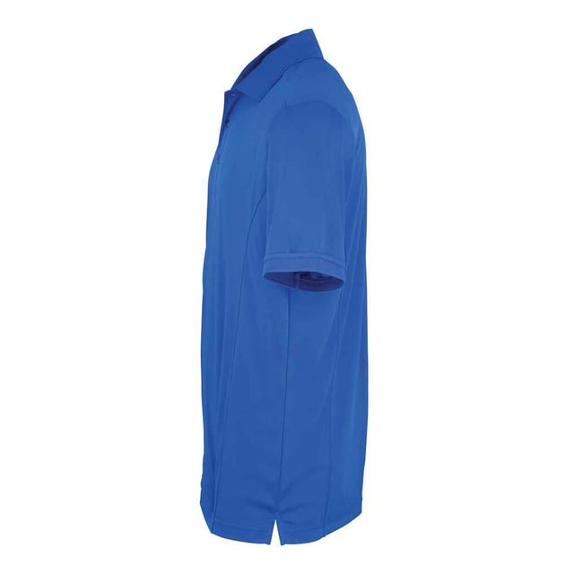 100% Polyester. Fabric: Micro Pique. Design: Plain. Neckline: Knitted, Ribbed Collar, Turn Down Collar. Cuff: Ribbed. Sleeve-Type: Short-Sleeved. Hem: Twin Needle Stitch. Fabric Technology: Coolchecker, Dye-Retention, Moisture Wicking, Quick Dry. 3 Button Placket, Easy-Care, Long Length, Panel Detail, Self-Coloured Buttons, Side Vents. 155gsm. Sustainability: REACH, Sedex, WRAP Certified.