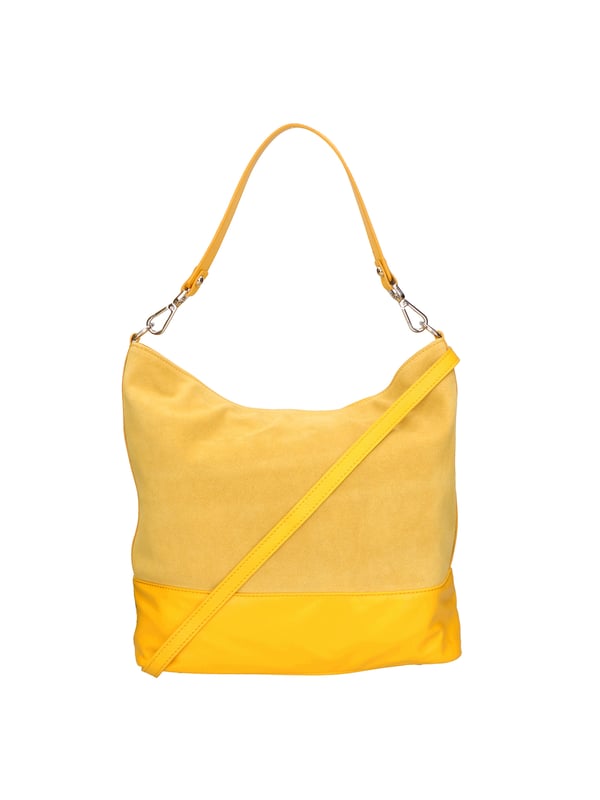 Bolso bandolera de mujer de dos compartimentos en piel serraje más salvaje, con bandolera extraíble. Producto artesanal italiano. Hecho en Italia